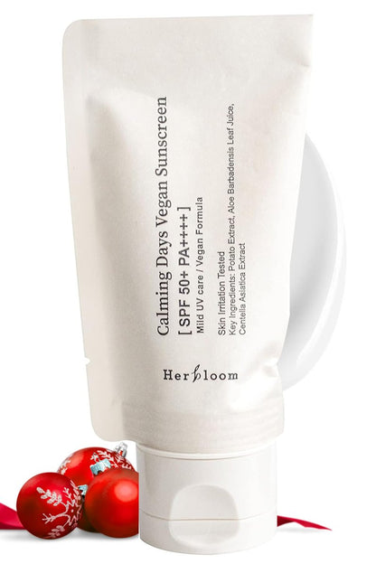 Herbloom Calming Days Vegan Sunscreen SPF 50+ PA++++ - Moisturizing, Non-Greasy Face Sunscreen - Reef-Friendly & Eco-Conscious Travel Size with Aloe Vera & Centella Asiatica (1.69 fl oz) Avelisse