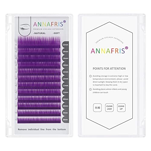 Classic Blue Colored Eyelash Extensions 0.07 D Curl 8-15mm Mix | ANNAFRIS - görsel 10