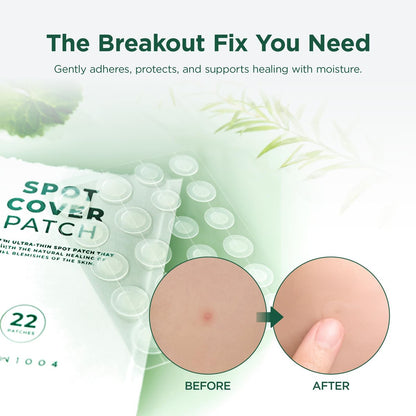 SKIN1004 Tea Trica Spot Cover Patch – Invisible Hydrocolloid Pimple Patches for Blemish Prone Skin, 22 Count