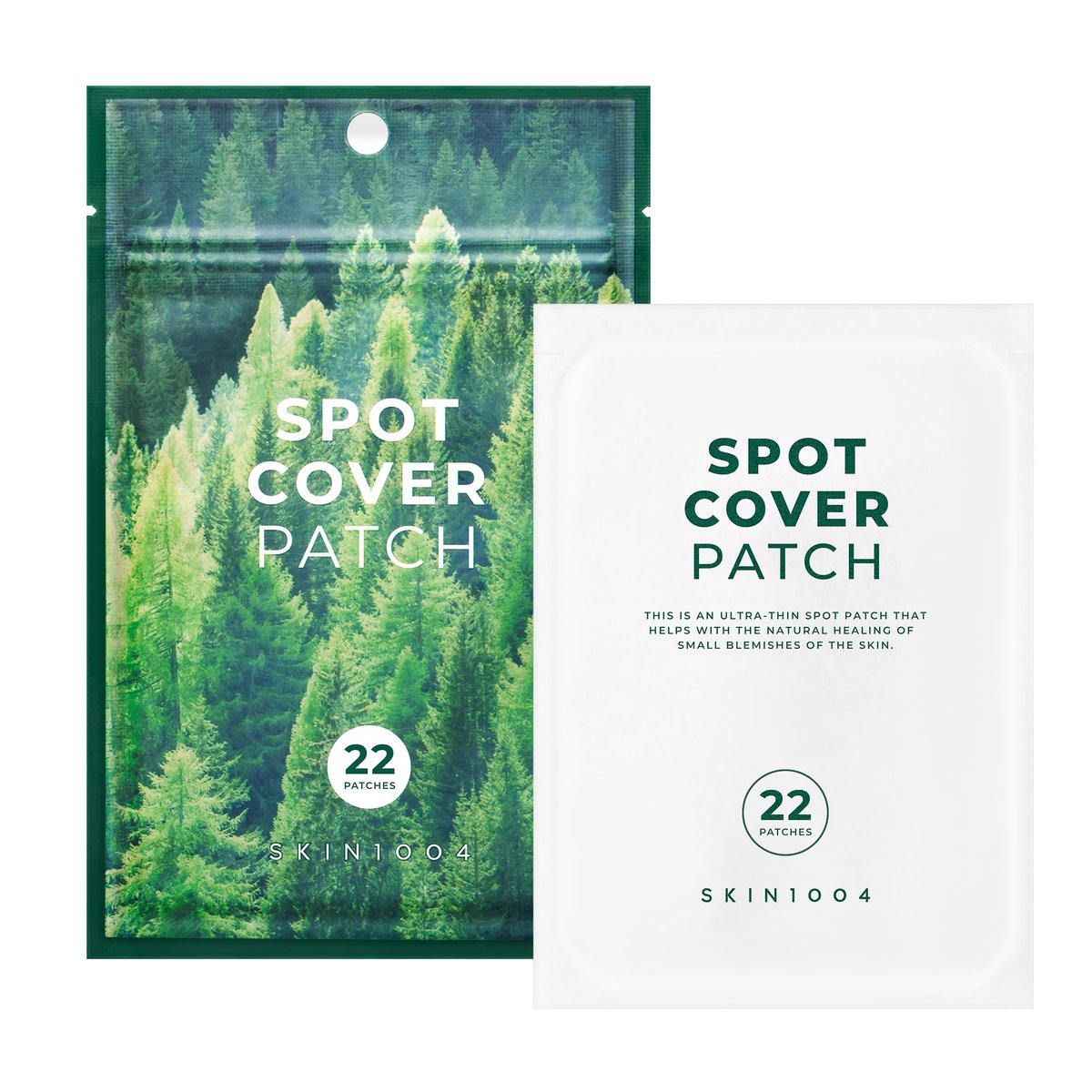 SKIN1004 Tea Trica Spot Cover Patch – Invisible Hydrocolloid Pimple Patches for Blemish Prone Skin, 22 Count - görsel 1
