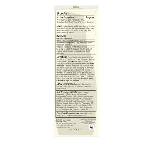 Aveeno Positively Radiant Face Moisturizer with SPF 30 Sunscreen - Hydrating Daily Facial Moisturizer with Soy Extract for Visibly Improved Skin Tone and Texture, Hypoallergenic, Oil-Free, 2.3 FL OZ Avelisse