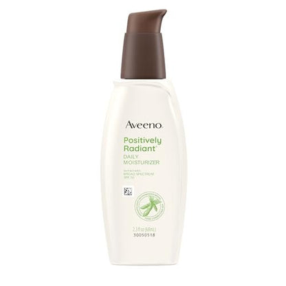 Aveeno Positively Radiant Face Moisturizer with SPF 30 Sunscreen - Hydrating Daily Facial Moisturizer with Soy Extract for Visibly Improved Skin Tone and Texture, Hypoallergenic, Oil-Free, 2.3 FL OZ Avelisse