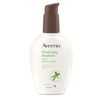 Aveeno Positively Radiant Daily Face Moisturizer with SPF 15 – Hydrating Facial Moisturizer for Radiant Skin, Oil-Free & Hypoallergenic, 4 fl oz Avelisse