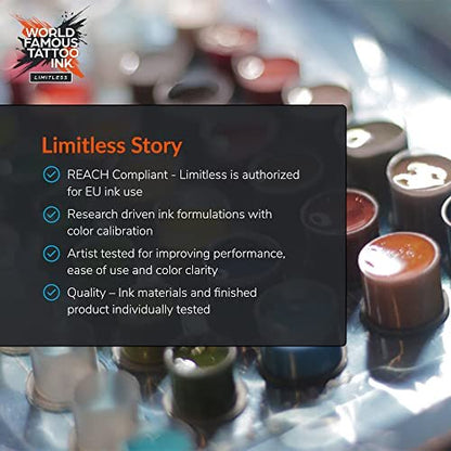 World Famous Tattoo Ink Limitless - Medium Orange 1 - Professional Tattoo Ink & Tattoo Supplies - Skin-Safe Permanent Tattooing in Bold Shades - Vegan & Non-Toxic (1 oz)
