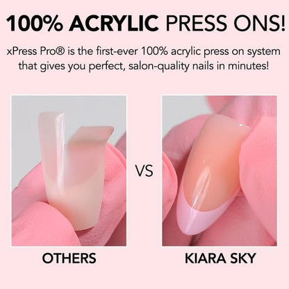 KIARA SKY PROFESSIONAL NAILS XPRESS PRO 100% Acrylic Press On Nails - Steal The Show (Coffin Long, 30 Piece Kit)