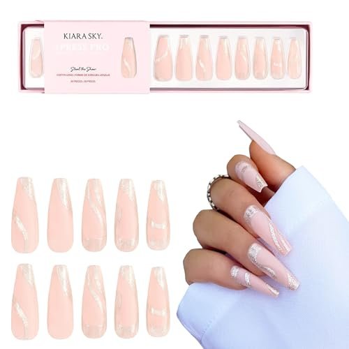 KIARA SKY PROFESSIONAL NAILS XPRESS PRO 100% Acrylic Press On Nails - Steal The Show (Coffin Long, 30 Piece Kit) - görsel 2