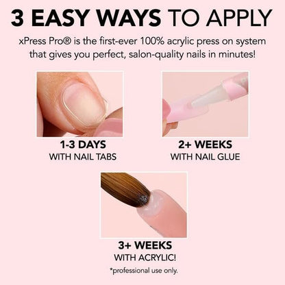 KIARA SKY PROFESSIONAL NAILS XPRESS PRO 100% Acrylic Press On Nails - Steal The Show (Coffin Long, 30 Piece Kit)