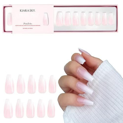 KIARA SKY PROFESSIONAL NAILS XPRESS PRO 100% Acrylic Press On Nails - Pink Ombre (58 Piece Set)