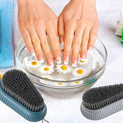 2 Pcs Nail Brush for Cleaning Fingernails - Heavy Duty Finger Nail Scrub Brush with Hanging Rope, Narrow Bristles for Hands and Toes