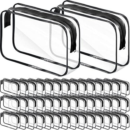 Reginary 36 Pieces Clear Makeup Bags Bulk Travel Toiletry Bags Transparent Cosmetic Pouches with Zipper Waterproof Portable PVC Plastic Zippered Organizer Cases for Women Men Vacation Travel Bathroom Avelisse