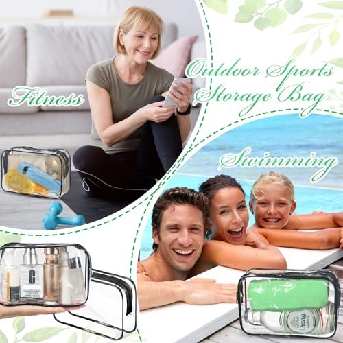 Reginary 36 Pieces Clear Makeup Bags Bulk Travel Toiletry Bags Transparent Cosmetic Pouches with Zipper Waterproof Portable PVC Plastic Zippered Organizer Cases for Women Men Vacation Travel Bathroom Avelisse