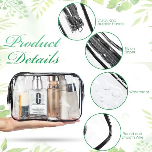 Reginary 36 Pieces Clear Makeup Bags Bulk Travel Toiletry Bags Transparent Cosmetic Pouches with Zipper Waterproof Portable PVC Plastic Zippered Organizer Cases for Women Men Vacation Travel Bathroom Avelisse