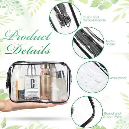 Reginary 36 Pieces Clear Makeup Bags Bulk Travel Toiletry Bags Transparent Cosmetic Pouches with Zipper Waterproof Portable PVC Plastic Zippered Organizer Cases for Women Men Vacation Travel Bathroom Avelisse