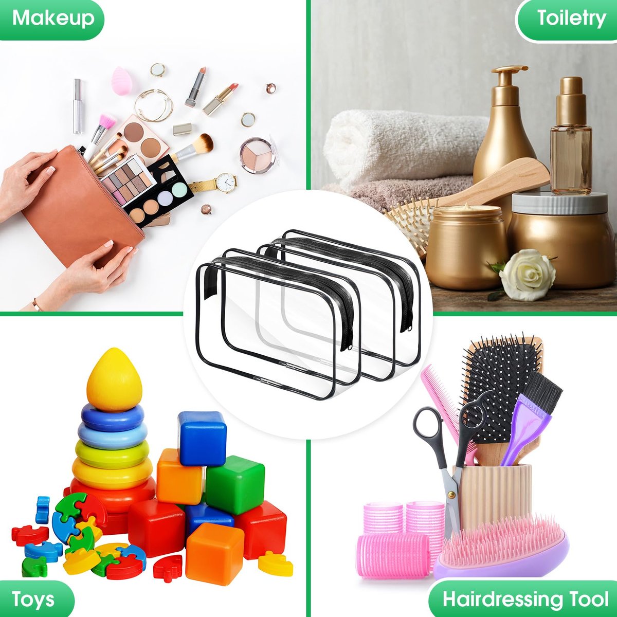 Reginary 36 Pieces Clear Makeup Bags Bulk Travel Toiletry Bags Transparent Cosmetic Pouches with Zipper Waterproof Portable PVC Plastic Zippered Organizer Cases for Women Men Vacation Travel Bathroom Avelisse