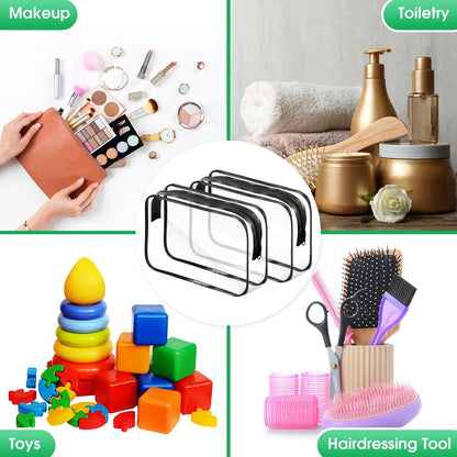 Reginary 36 Pieces Clear Makeup Bags Bulk Travel Toiletry Bags Transparent Cosmetic Pouches with Zipper Waterproof Portable PVC Plastic Zippered Organizer Cases for Women Men Vacation Travel Bathroom Avelisse