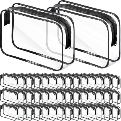 Reginary 36 Pieces Clear Makeup Bags Bulk Travel Toiletry Bags Transparent Cosmetic Pouches with Zipper Waterproof Portable PVC Plastic Zippered Organizer Cases for Women Men Vacation Travel Bathroom Avelisse