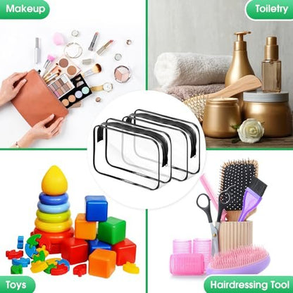 Reginary 36 Pieces Clear Makeup Bags Bulk Travel Toiletry Bags Transparent Cosmetic Pouches with Zipper Waterproof Portable PVC Plastic Zippered Organizer Cases for Women Men Vacation Travel Bathroom Avelisse