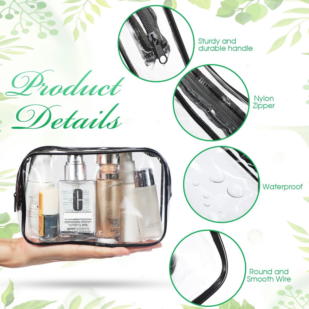 Reginary 36 Pieces Clear Makeup Bags Bulk Travel Toiletry Bags Transparent Cosmetic Pouches with Zipper Waterproof Portable PVC Plastic Zippered Organizer Cases for Women Men Vacation Travel Bathroom Avelisse