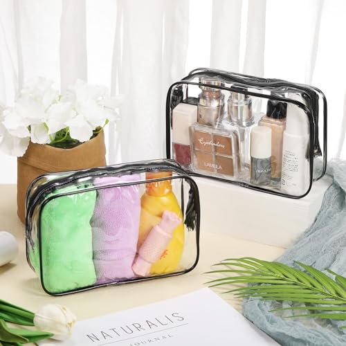 Reginary 36 Pieces Clear Makeup Bags Bulk Travel Toiletry Bags Transparent Cosmetic Pouches with Zipper Waterproof Portable PVC Plastic Zippered Organizer Cases for Women Men Vacation Travel Bathroom Avelisse