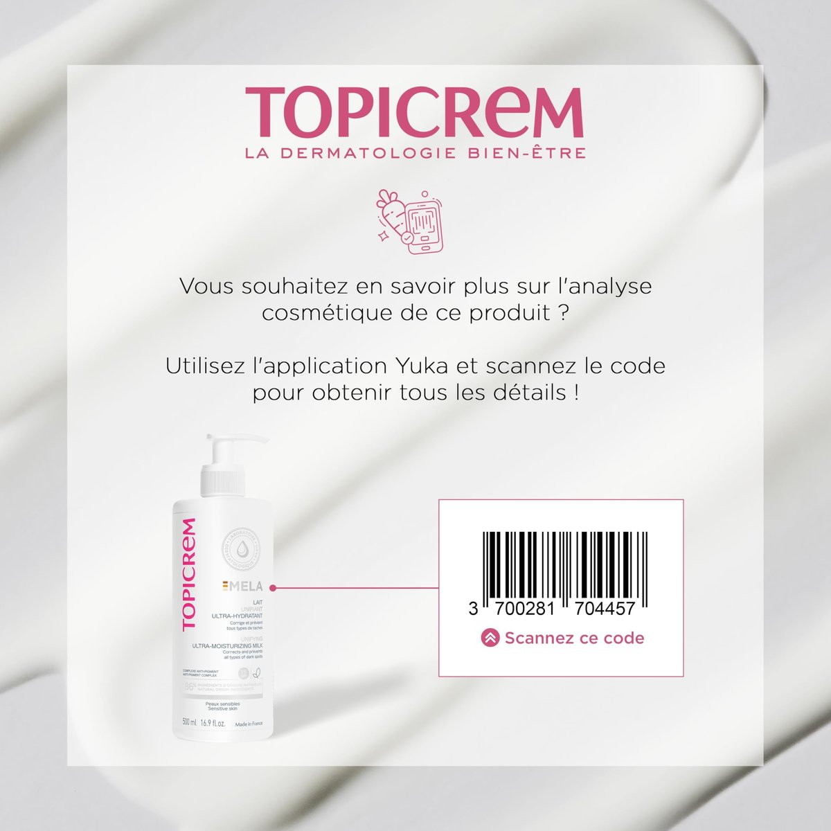 Topicrem Mela Ultra Hydrating Body Lotion - Unifies Skin Tone, Corrects & Prevents Dark Spots, 24h Moisture, 500ml Avelisse
