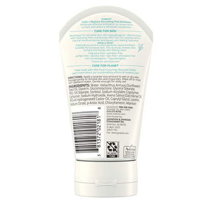 Aveeno Calm + Restore Nourishing PHA Facial Exfoliator for Sensitive Skin, Fragrance-Free & Non-Abrasive Oat Formula, Hypoallergenic, 4 fl. oz Avelisse