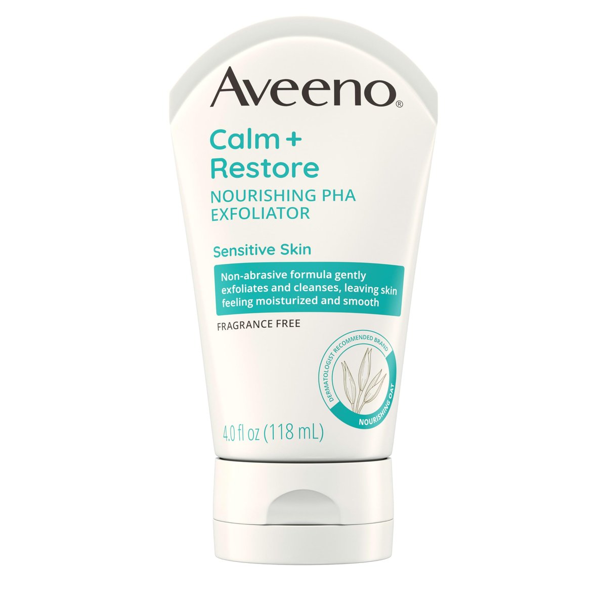 Aveeno Calm + Restore Nourishing PHA Facial Exfoliator for Sensitive Skin, Fragrance-Free & Non-Abrasive Oat Formula, Hypoallergenic, 4 fl. oz Avelisse