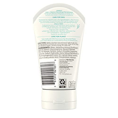 Aveeno Calm + Restore Nourishing PHA Facial Exfoliator for Sensitive Skin, Fragrance-Free & Non-Abrasive Oat Formula, Hypoallergenic, 4 fl. oz Avelisse