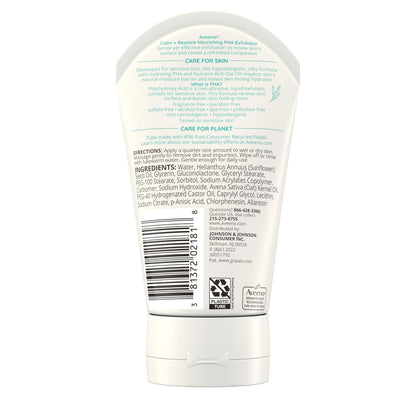 Aveeno Calm + Restore Nourishing PHA Facial Exfoliator for Sensitive Skin, Fragrance-Free & Non-Abrasive Oat Formula, Hypoallergenic, 4 fl. oz Avelisse