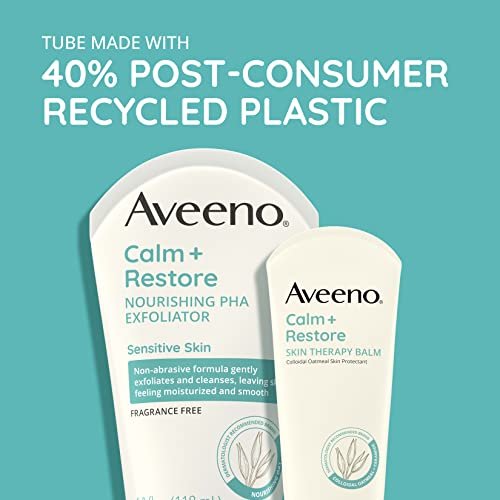 Aveeno Calm + Restore Nourishing PHA Facial Exfoliator for Sensitive Skin, Fragrance-Free & Non-Abrasive Oat Formula, Hypoallergenic, 4 fl. oz Avelisse