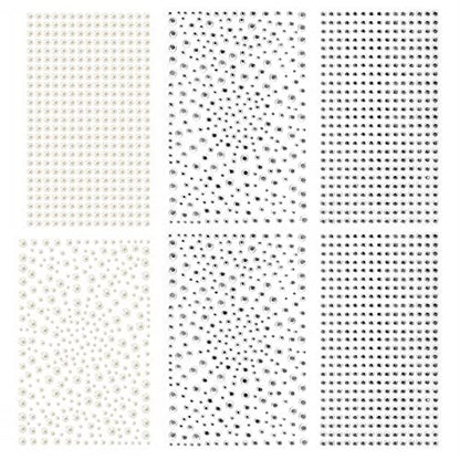 2100 Clear Rhinestone Stickers Self Adhesive - Shiny Diamond & Pearl Gems for Face, Nail Art, DIY Crafts, Phone & Hair Decor - Ivory