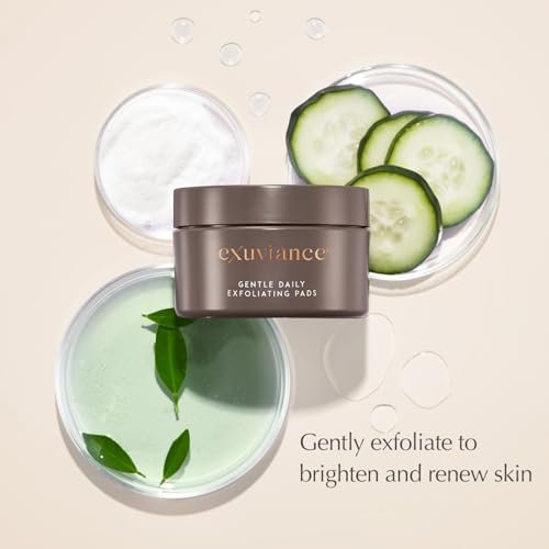 EXUVIANCE Gentle Daily Exfoliating Face Pads with PHA, Vitamin C & E, Green Tea & Cucumber Extracts, 60 Pads Avelisse