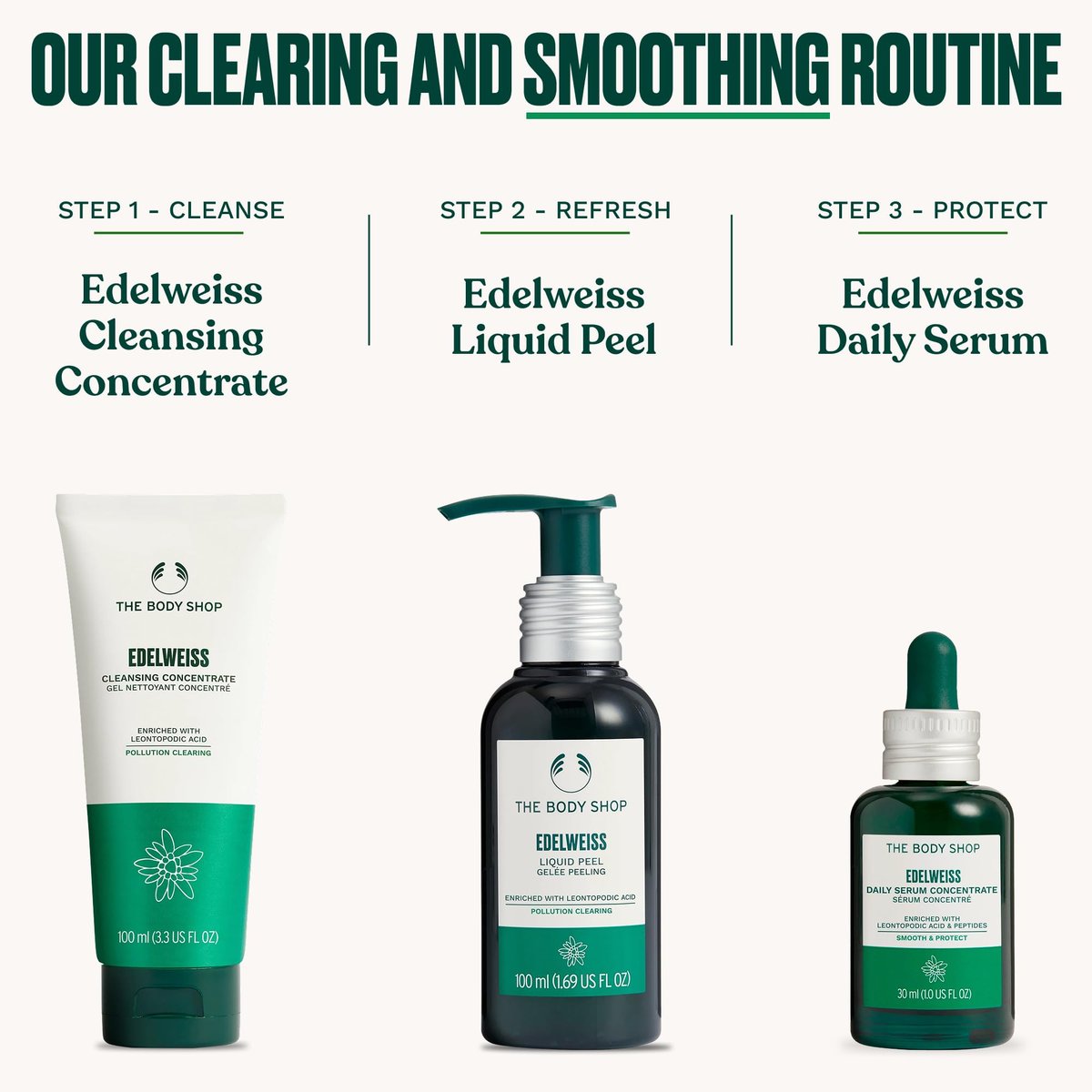 The Body Shop Edelweiss Liquid Peel – Gentle Exfoliating Facial Peel for Radiant Skin – Vegan, 100ml Avelisse