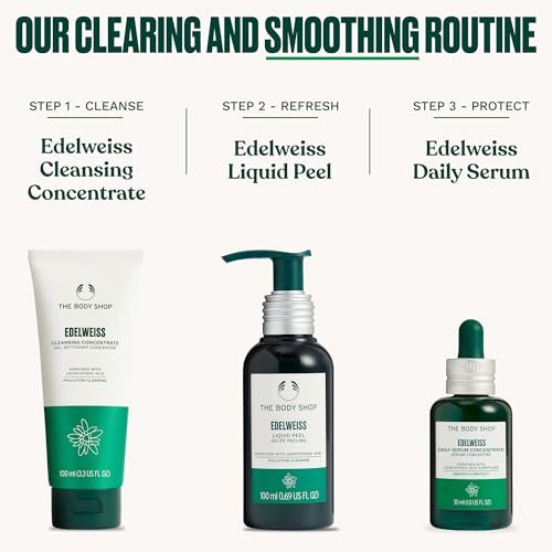 The Body Shop Edelweiss Liquid Peel – Gentle Exfoliating Facial Peel for Radiant Skin – Vegan, 100ml Avelisse
