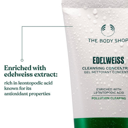The Body Shop Edelweiss Cleansing Concentrate – Gentle Facial Cleanser for Tired, Dehydrated Skin – Vegan – 100ml