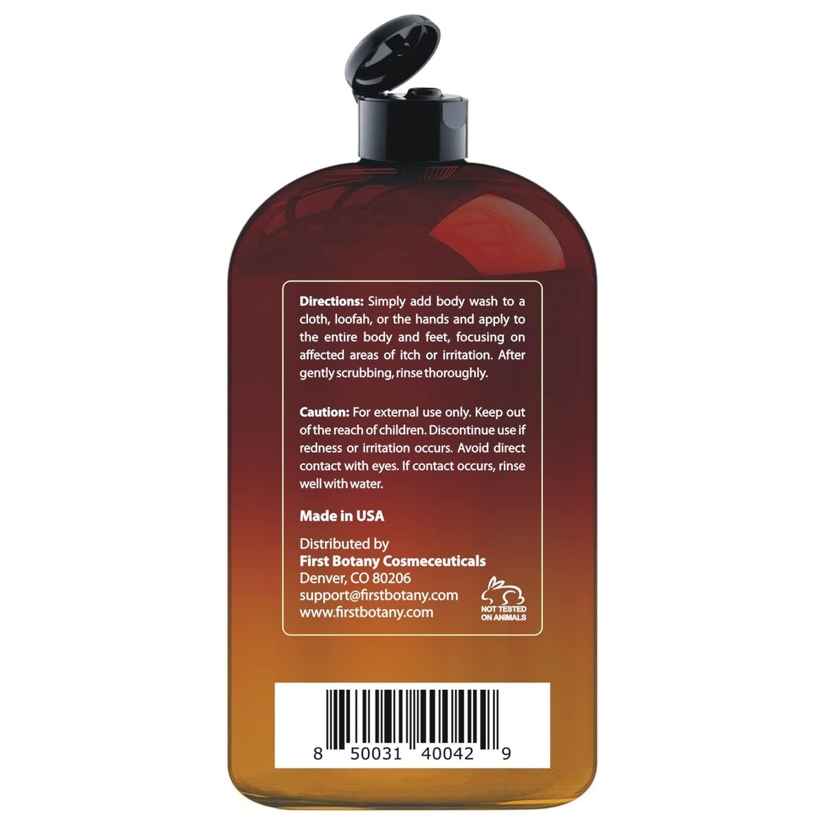 First Botany All Natural Body Wash - Tea Tree, Lemongrass, Clary Sage - Fights Body Odor, Athlete's Foot, Jock Itch, Dandruff, Acne, Eczema - Shower Gel for Women & Men - 16 fl oz Avelisse