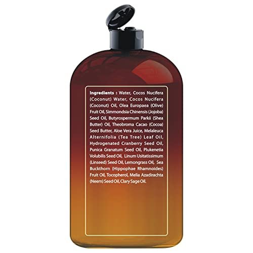 First Botany All Natural Body Wash - Tea Tree, Lemongrass, Clary Sage - Fights Body Odor, Athlete's Foot, Jock Itch, Dandruff, Acne, Eczema - Shower Gel for Women & Men - 16 fl oz Avelisse