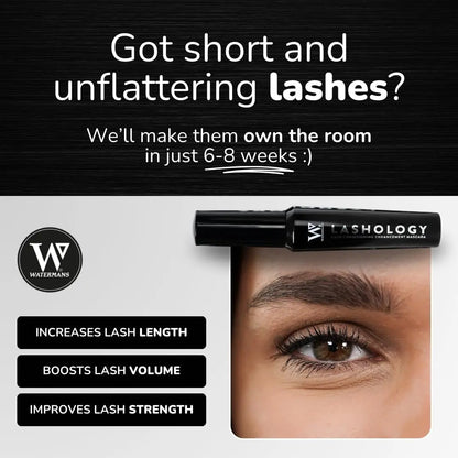 Watermans Lashology Eyelash Growth Mascara in Black – Lash Serum & Mascara for Thicker, Stronger, Fuller, Longer Lashes Avelisse