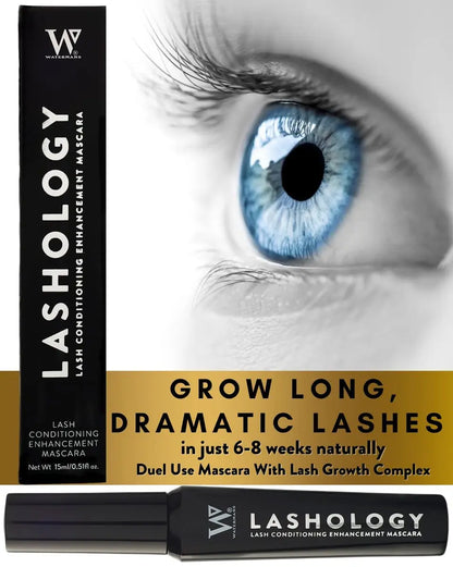 Watermans Lashology Eyelash Growth Mascara in Black – Lash Serum & Mascara for Thicker, Stronger, Fuller, Longer Lashes Avelisse