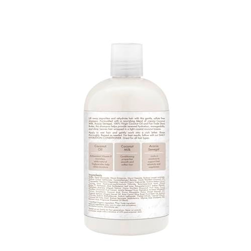 Shea Moisture Daily Hydration Shampoo with 100% Virgin Coconut Oil, Coconut Milk & Acacia Senegal - 13 fl oz - görsel 6