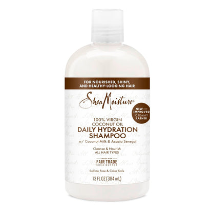 Shea Moisture Daily Hydration Shampoo with 100% Virgin Coconut Oil, Coconut Milk & Acacia Senegal - 13 fl oz