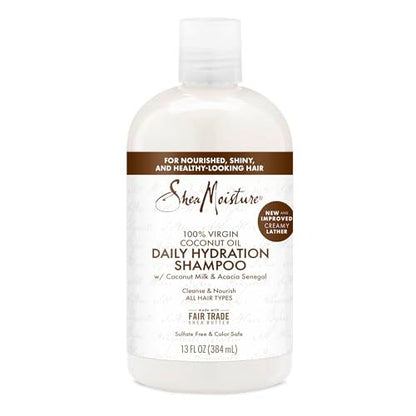 Shea Moisture Daily Hydration Shampoo with 100% Virgin Coconut Oil, Coconut Milk & Acacia Senegal - 13 fl oz