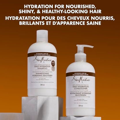 Shea Moisture Daily Hydration Shampoo with 100% Virgin Coconut Oil, Coconut Milk & Acacia Senegal - 13 fl oz