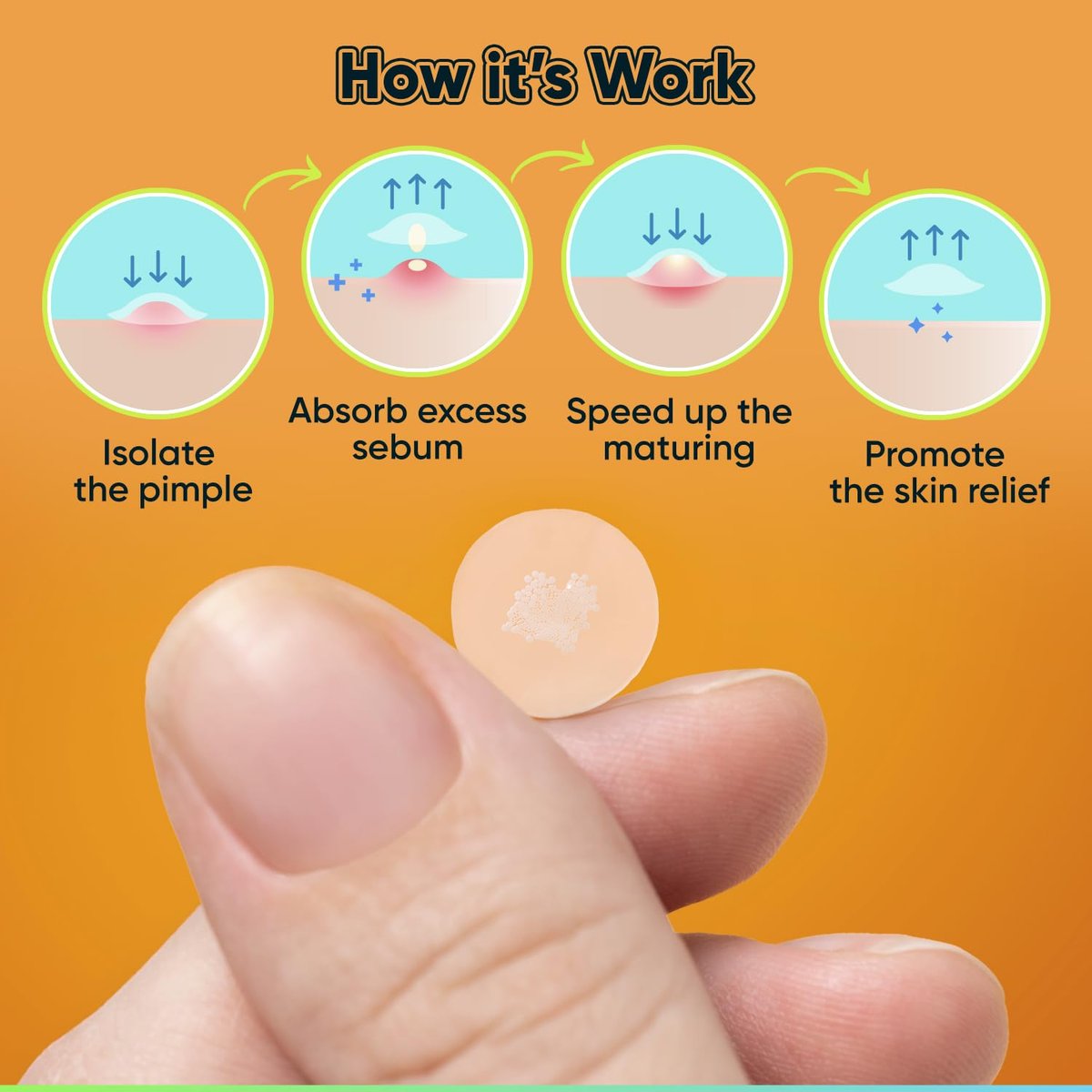 BIORICA Pimple Patches with Tea Tree Oil - 216 Hydrocolloid Acne Patches for Face, Blemish Dots, Pimple Stickers - görsel 13