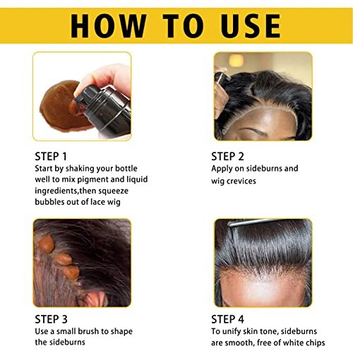 Melting Lace Lace Tint Mousse for Women - Natural Finishing Color on Wigs, Toupees, and Hairpieces - Wig Glue Tool Set (Mocha- Medium Brown) Avelisse