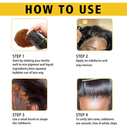 Melting Lace Lace Tint Mousse for Women - Natural Finishing Color on Wigs, Toupees, and Hairpieces - Wig Glue Tool Set (Mocha- Medium Brown) Avelisse
