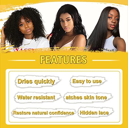 Lace Tint Melting Mousse for Women's Toupees, Hairpieces and Wigs - Natural Finishing Color, Wig Glue and Tool Set (Light Brown) Avelisse