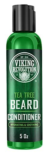 Viking Revolution Tea Tree Beard Wash and Conditioner Set for Men – Natural Beard Softener with Argan Oil, Vitamin E and Ginseng (5 Oz Each) Avelisse