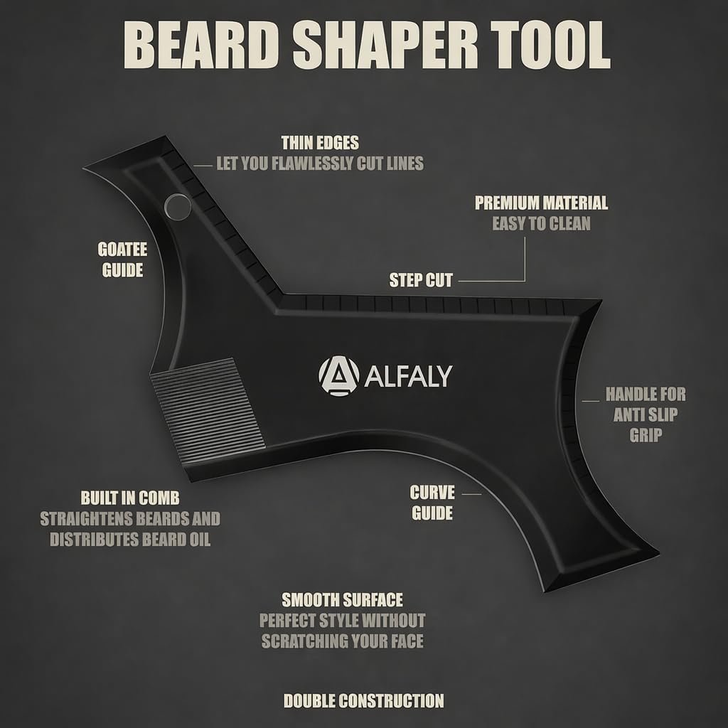 Alfaly Beard Shaper Kit – Precision Lineup & Guide Tool for Perfect Beard Styling - görsel 9