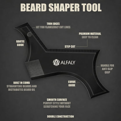 Alfaly Beard Shaper Kit – Precision Lineup & Guide Tool for Perfect Beard Styling