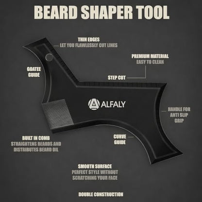 Alfaly Beard Shaper Kit – Precision Lineup & Guide Tool for Perfect Beard Styling